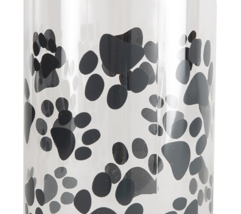 LixitÂ® Dog Treat Plastic Jar - Airtight Food and Treat Storage Jars for Dogs, Cats, Small Animals and Birds - Made in USA (Paw Prints - Gray, 128 Ounce) - Image 3